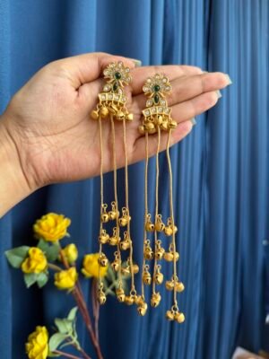 Dhara Kashmiri Earrings – Dark Green