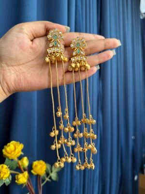 Dhara Kashmiri Earrings – Light Blue
