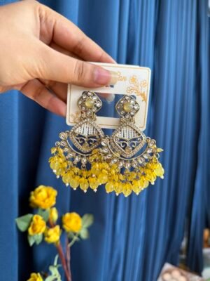 Vidhi Kundan Earrings – Yellow
