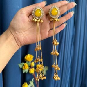 Kasturi Kashmiri Earrings - Yellow