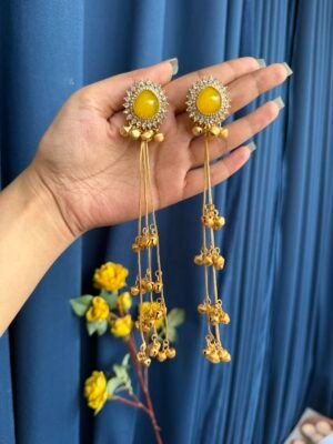 Kasturi Kashmiri Earrings - Yellow