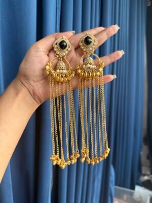 Ritika Kashmiri Earrings – Black