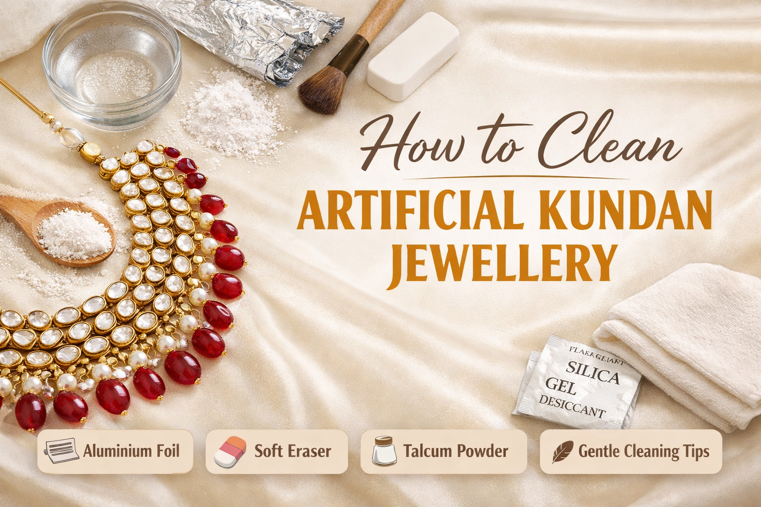 Steps to Clean Artificial Kundan Jewellery