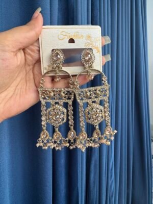 Nishika Kundan Earrings – Golden