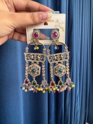 Nishika Kundan Earrings – Multi