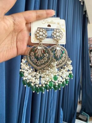 Rhea Premium Earrings – Dark Green