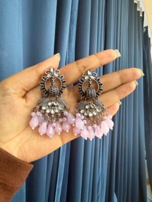 Leena Oxidised Earrings – Lavender