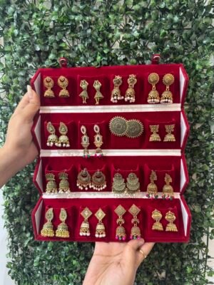 16 in One Earring Combo Box – Jhumka Version Golden Pattern 2