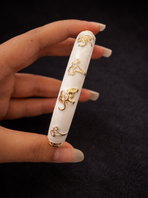 Elephant Enamel Bracelet – White