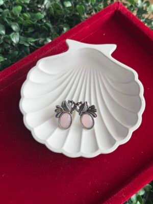 Daily Wear Stone Earrings – Light Pink