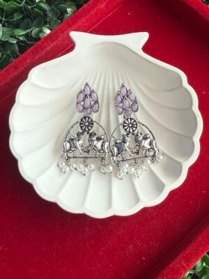 Nandi Stone Pearl Earrings – Lavender