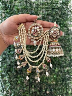 Premium Jhumka With Sahara Chain And Mangtika