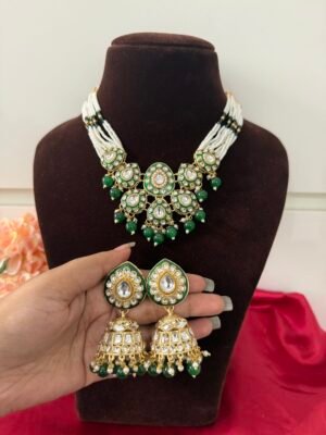 Vandana Meenakari Jewellery Set – Dark Green