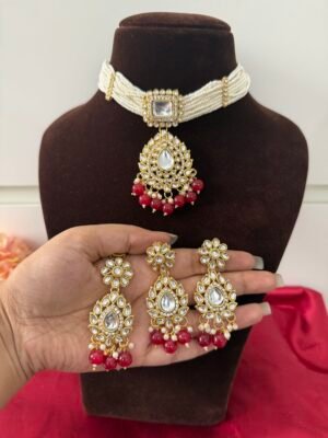 Samaira Kundan Jewellery Set – Red
