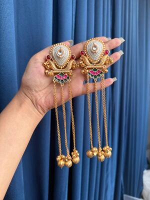 Deepti Kashmiri Earrings – Pink Green