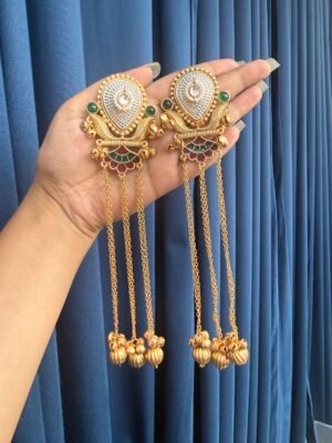 Deepti Kashmiri Earrings – Green Red
