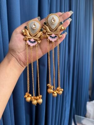 Deepti Kashmiri Earrings – Black Pink