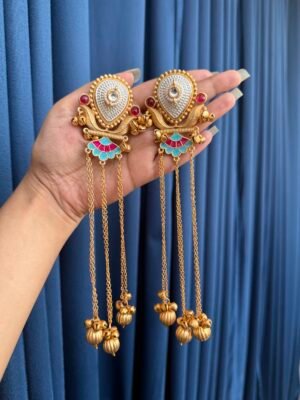 Deepti Kashmiri Earrings – Pink Light Blue