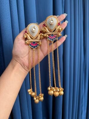 Deepti Kashmiri Earrings – Pink Blue