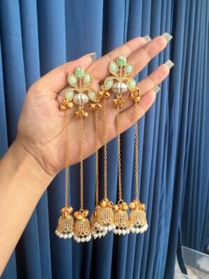 Sara Kashmiri Earrings – Mint Green