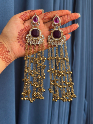 Niyati Kashmiri Ghungru Earrings – Purple