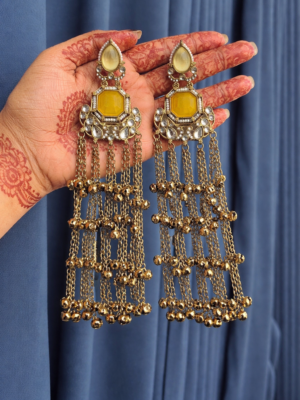 Niyati Kashmiri Ghungru Earrings – Yellow