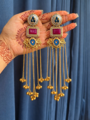Sameera Kashmiri Earrings –  Blue Pink