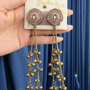 Meera Long Kashmiri Earrings -  Light Pink