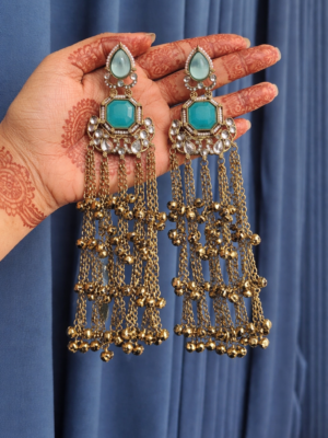 Niyati Kashmiri Ghungru Earrings – Light Blue