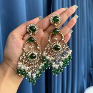 Shruti Premium Earrings – Dark Green