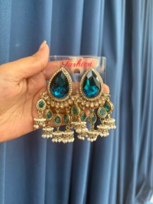 Kamya Stone Earrings – Dark Blue