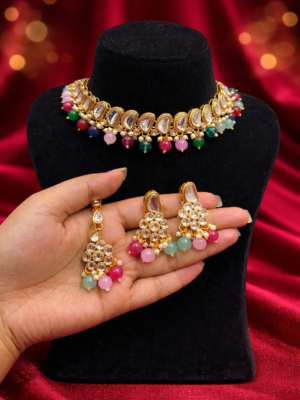 Gulnaar Kundan Choker Set – Multi