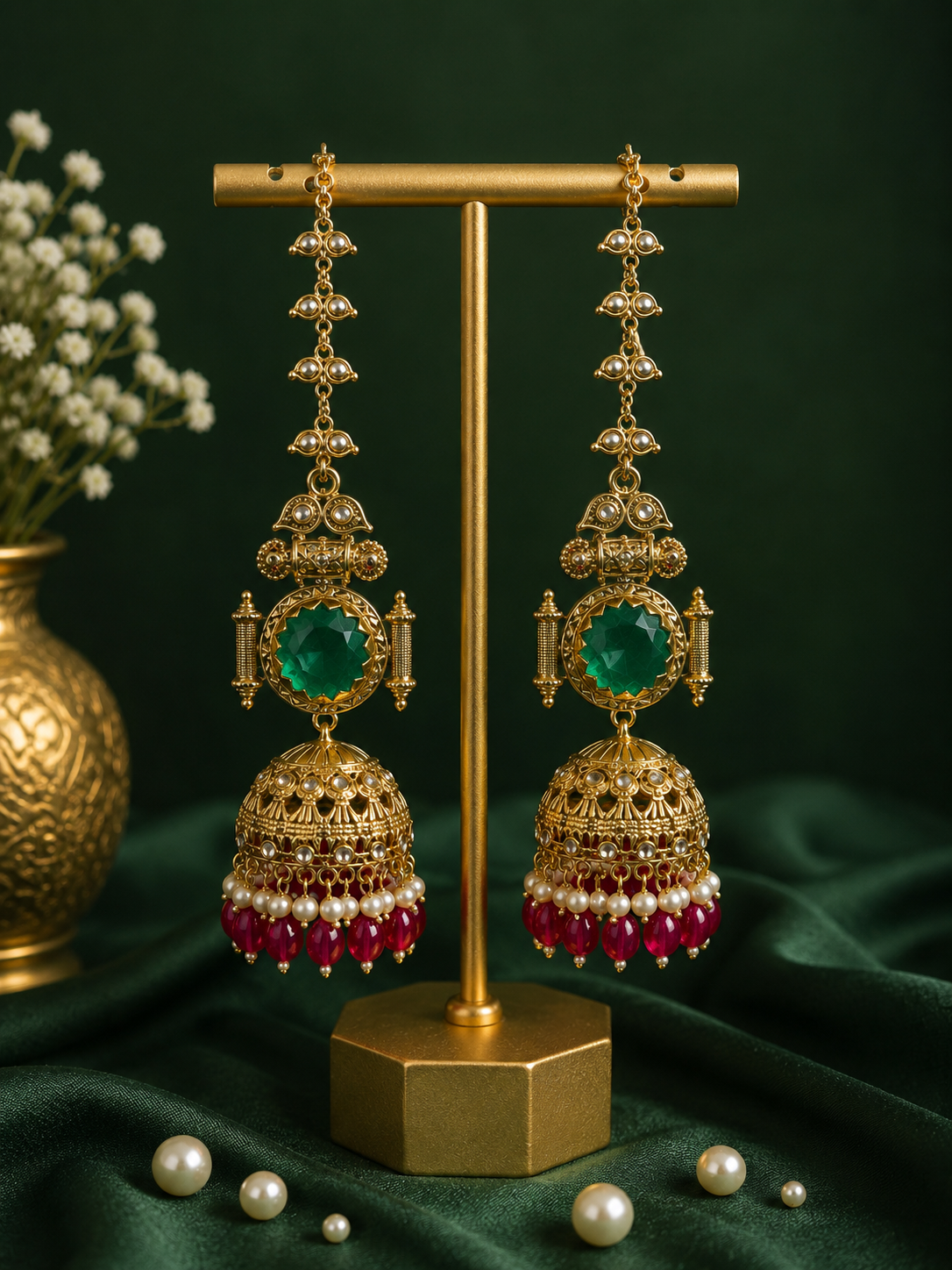 Maheen Multi Jhumka with Kaan Chain for Women