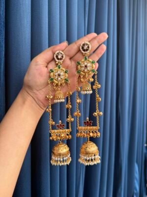 Shanaya Kashmiri Earrings –  Red Green