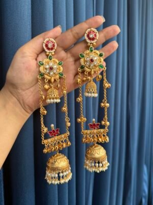 Shanaya Kashmiri Earrings – Pink Green