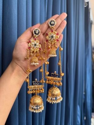 Shanaya Kashmiri Earrings –  Blue Red