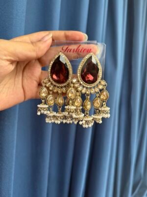 Kamya Stone Earrings –  Wine