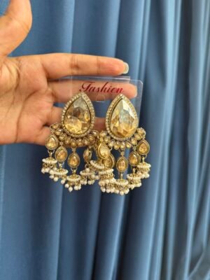 Kamya Stone Earrings –  Golden