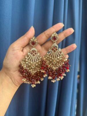 Zarine Premium Chandbali –  Red