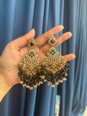 Zarine Premium Chandbali –  Black