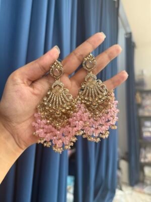 Zarine Premium Chandbali –  Light Pink