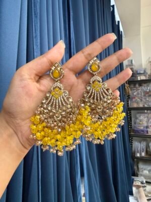 Zarine Premium Chandbali –  Yellow