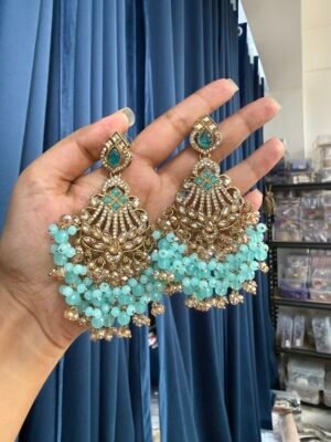 Zarine Premium Chandbali –  Light Blue