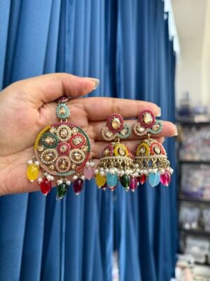 Ragini Jadau Jhumka with Mangtika