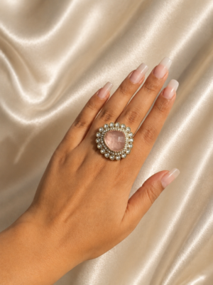 Kundan Ring – Light Pink