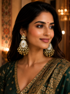 Zariya Kashmiri Unique Earrings – White