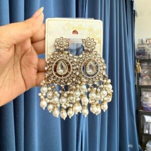 Rashika Kundan Earrings – White