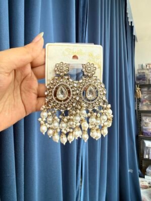 Rashika Kundan Earrings – White