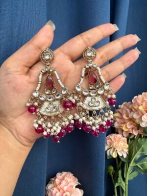 Radhika Kundan Earrings – Purple