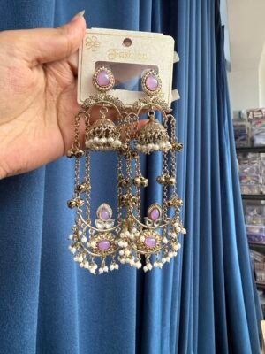 Jassi Kashmiri Long Earrings – Lavender